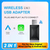 XUDA 2 in 1 Wired to Wireless CarPlay Android Auto Adapter for OEM Car Stereo With USB Dongle Mini Box Plug and Play Bluetooth